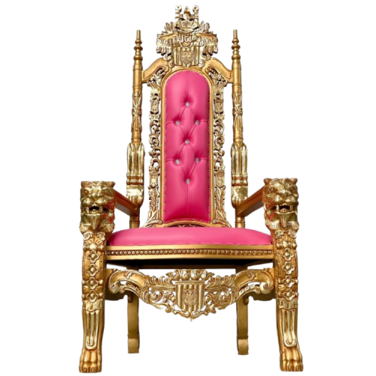 Gold and pink king chair