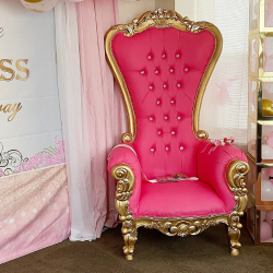 Gold and pink throne chair