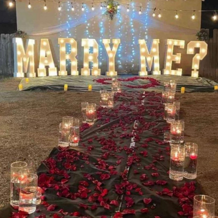 “MARRY ME?” Marquee Letters