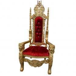 Gold and red king chair