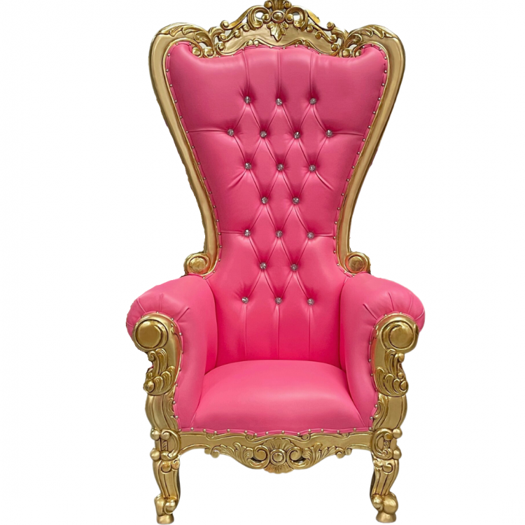 Gold and pink throne chair