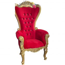 Gold and red throne chair