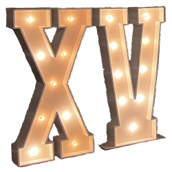 “XV” Marquee letters