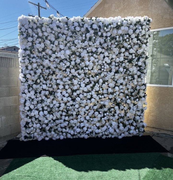 white flower backdrop