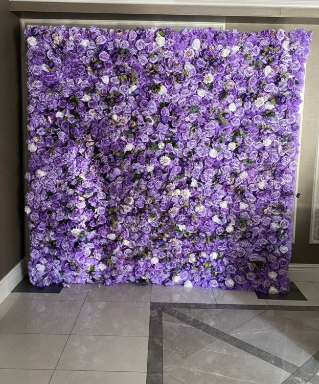 3D purple flower backdrop